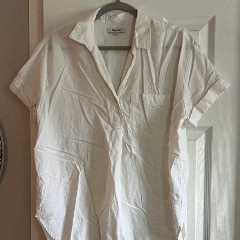 Madewell Ivory Short Sleeve Shirt